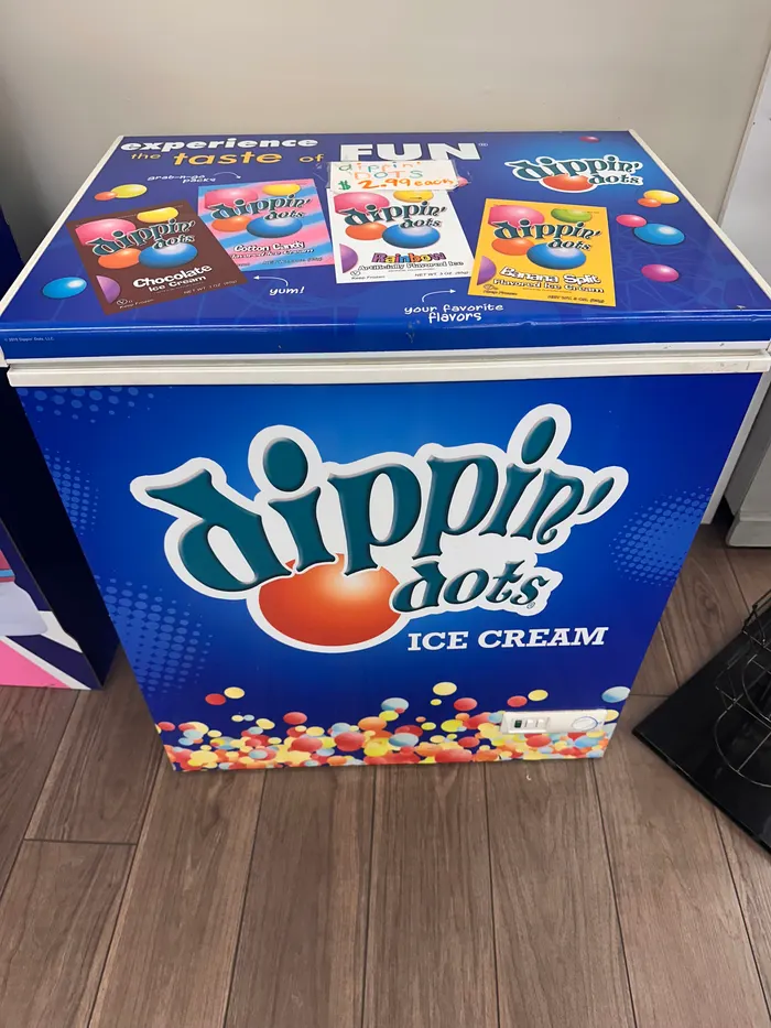 Dippin' Dots ice cream freezer at City Drugs