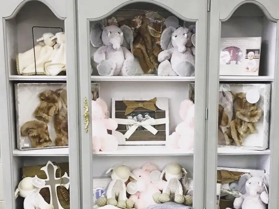 Gift shelf with greeting cards and boxed gifts at City Drugs